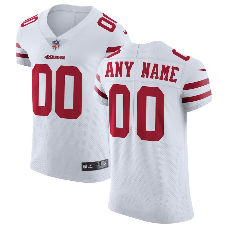Men San Francisco 49ers Nike White Vapor Untouchable Elite Custom NFL Jersey->customized nfl jersey->Custom Jersey